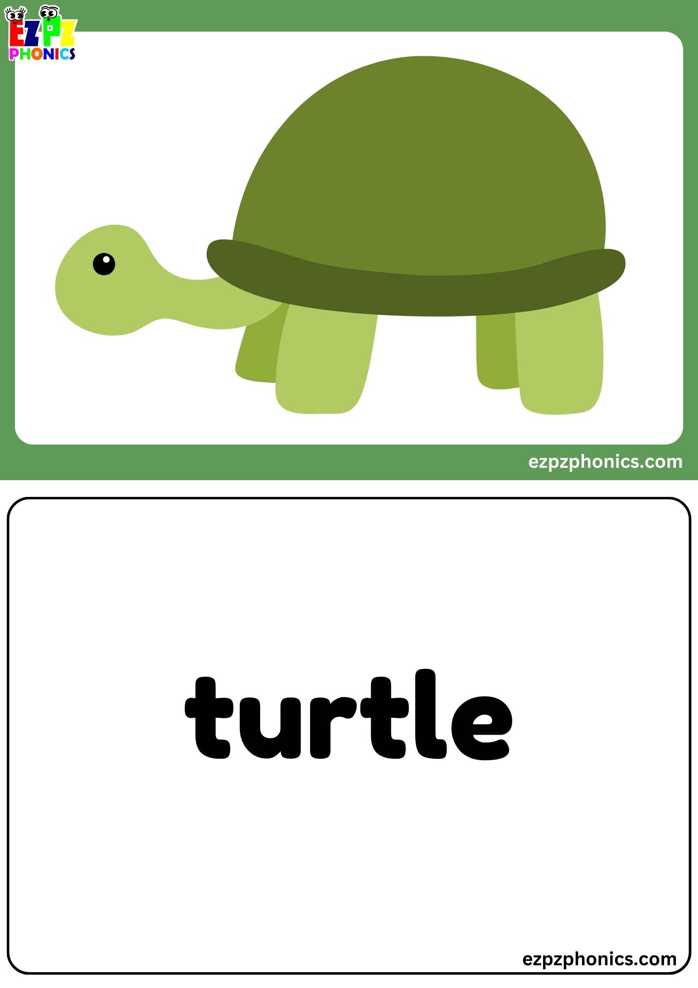 Letter T Free Kindergarten Phonics Alphabet Letter Sounds Flashcards. Words on the Back